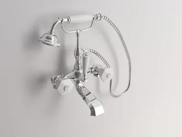 BIANCA - 2 hole floor standing bathtub tap with hand shower by Park Avenue - view 2